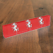 ケント郡の国旗と愛国的なデスク名札 デスクネームプレート (側面)