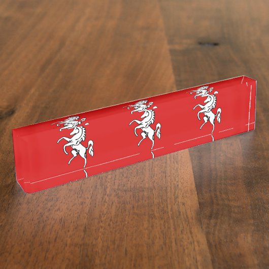 ケント郡の国旗と愛国的なデスク名札 デスクネームプレート (側面)