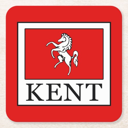 ケント郡イングランド スクエアペーパーコースター (正面)