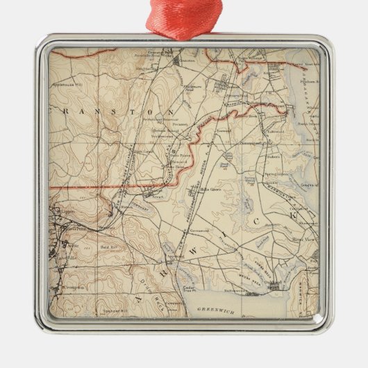 ケント郡、ロードアイランド メタルオーナメント (正面)