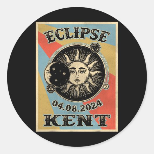ケント – 太陽の Eclipse 2024 ラウンドシール (正面)