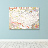 ケント、Jodocus Hondius刻印 キャンバスプリント (インサイチュ (ウッドフロア))