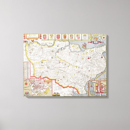 ケント、Jodocus Hondius刻印 キャンバスプリント (正面)