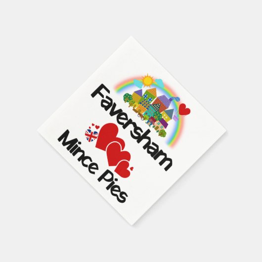 ケントUK、Favershamはミンチェパイを愛している スタンダードカクテルナプキン (角)