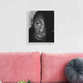 ケンドリック・ラマー | 白黒ポートレート絵を描ズ キャンバスプリント (インサイチュ (リビング))