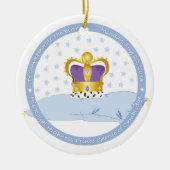 ケンブリッジの枕および王冠のジョージ王子 セラミックオーナメント (正面)