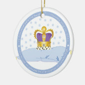 ケンブリッジの枕および王冠のジョージ王子 セラミックオーナメント (左)