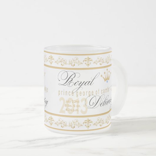 ケンブリッジの王室のなベビーのマグのジョージ王子 フロストグラスマグカップ (正面右)