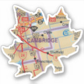 ケンブリッジオンタリオの地図 シール (正面)