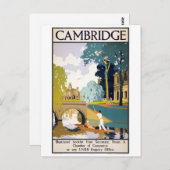 ケンブリッジヴィンテージ旅行ポスター復元 ポストカード (正面/裏面)