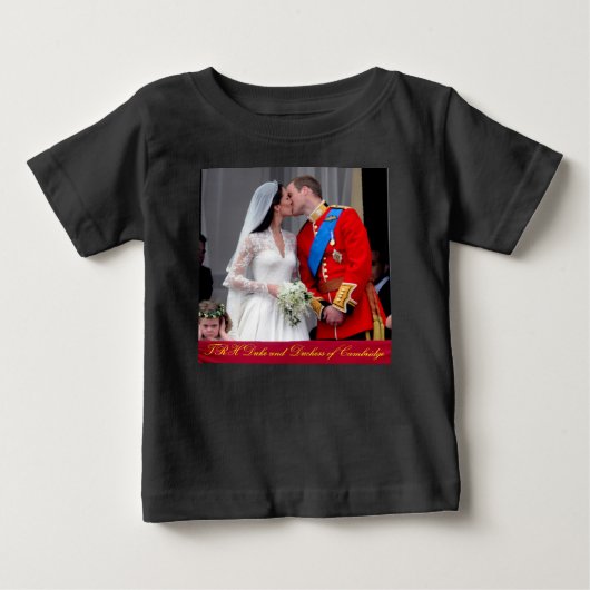 ケンブリッジ公王室の爵結婚 ベビーTシャツ (正面)