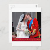 ケンブリッジ公王室の爵結婚 ポストカード (正面/裏面)