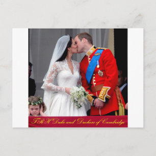 ケンブリッジ公王室の爵結婚 ポストカード