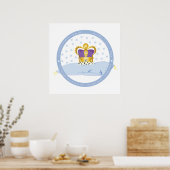 ケンブリッジ枕と王冠のジョージ王子 ポスター (キッチン)