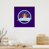 ケンブリッジ枕と王冠のジョージ王子 ポスター (キッチン)