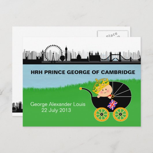 ケンブリッジ・ポストカードのジョージ王子 ポストカード (正面/裏面)