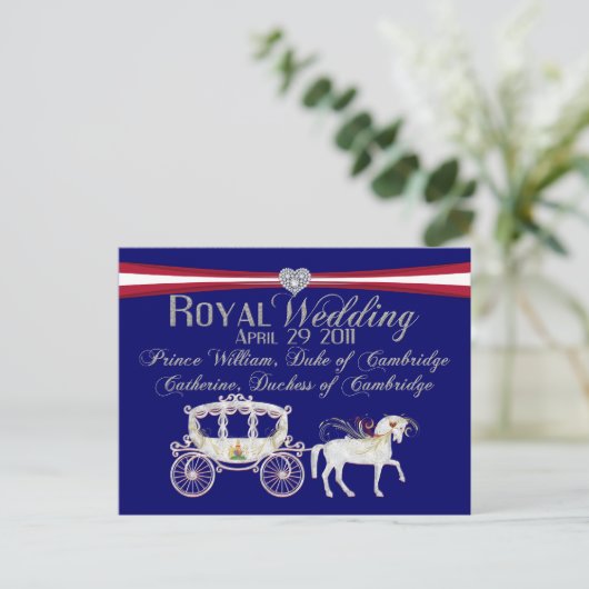 ケンブリ王室のング結婚ポストカ公爵・公爵夫人 ポストカード (スタンド正面)