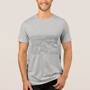 ケンプーオールドポストカードエアリアルビューベラ+キャンバス トライブレンドTシャツ