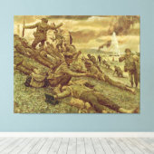 ケン・ライリー世界大戦によるオマハでの第1波 キャンバスプリント (インサイチュ (ウッドフロア))