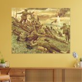 ケン・ライリー世界大戦によるオマハでの第1波 キャンバスプリント (インサイチュ (リビング))