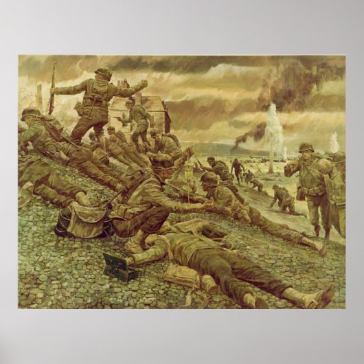 ケン・ライリー世界大戦によるオマハでの第1波 ポスター (正面)