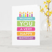 ケーカラフルキハッピーバースデー カード (黄色い花)