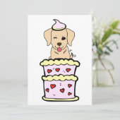 ケーキおもしろいから飛び出すレトリバー犬 シーズンカード (スタンド正面)