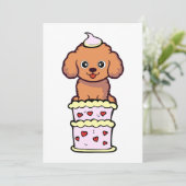 ケーキおもしろいから飛び出す茶色の犬 シーズンカード (スタンド正面)