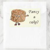 ケーキおもしろいのユーモアをファンシースローガンにしたチョコレートケーキ 長方形シール (バッグ)