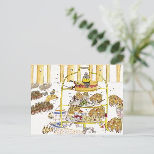 ケーキおもしろいの歴史1066予測できなアフタヌーンティー ポストカード (スタンド正面)