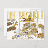 ケーキおもしろいの歴史1066予測できなアフタヌーンティー ポストカード (正面/裏面)