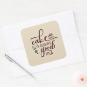 ケーキおもしろいはいつも良いアイディア |シール スクエアシール (封筒)