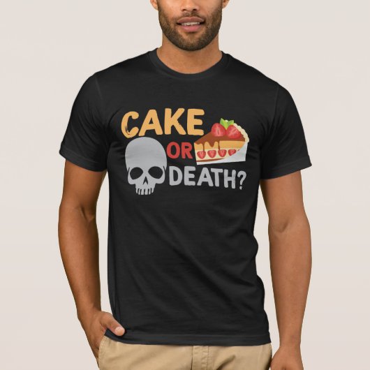ケーキおもしろいまたは死のスカル- Baker Candy Pun Tシャツ (正面)