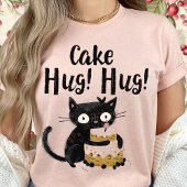 ケーキおもしろいハグお洒落ブラックお誕生日ケーキ Tシャツ