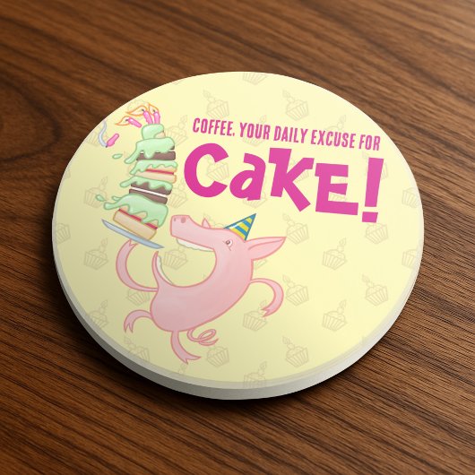 ケーキおもしろい漫画のためのピグコーヒー毎日の口実 コースター