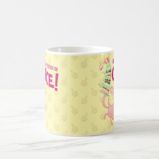 ケーキおもしろい漫画のためのピグコーヒー毎日の口実 コーヒーマグカップ (中央)