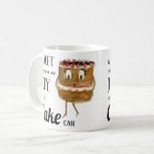 ケーキおもしろい節ダイエット引用文 コーヒーマグカップ (正面左)