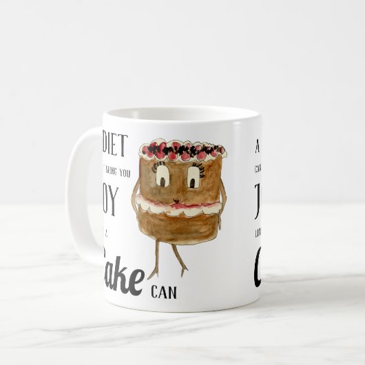 ケーキおもしろい節ダイエット引用文 コーヒーマグカップ (正面左)