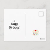 ケーキおもしろい誕生日犬の匂いを嗅ぐ ポストカード (裏面)