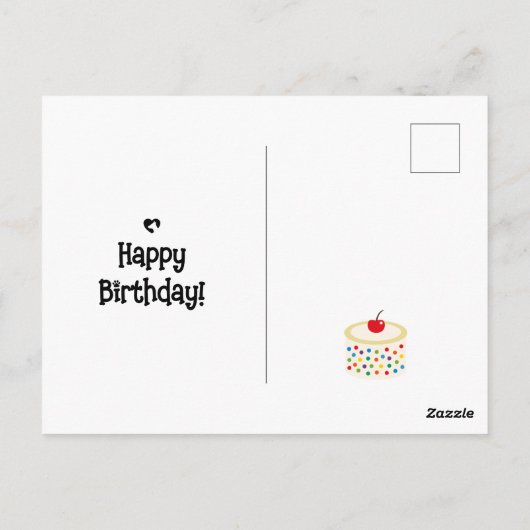 ケーキおもしろい誕生日犬の匂いを嗅ぐ ポストカード (裏面)
