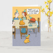 ケーキおもしろい顔プラント誕生日カード カード (黄色い花)