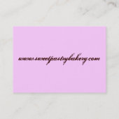 ケーキおよびカップケーキの名刺 名刺 (裏面)