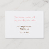 ケーキおよびクッキーのベーカリーの名刺 名刺 (裏面)