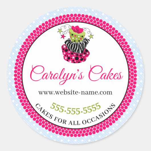 ケーキお洒落ベーカリー箱包装 ラウンドシール (正面)