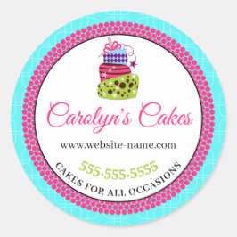 ケーキお洒落ベーカリー箱包装 ラウンドシール
