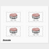 ケーキお洒落ベーカーの商品ラベル 長方形シール (シート)