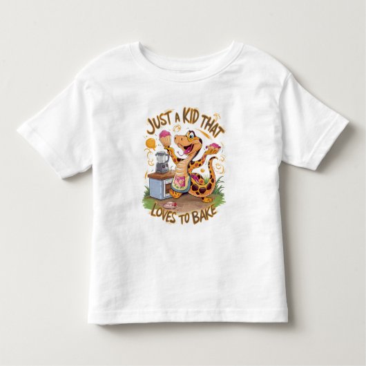 ケーキお洒落ベーキング蛇付きティー トドラーTシャツ (正面)