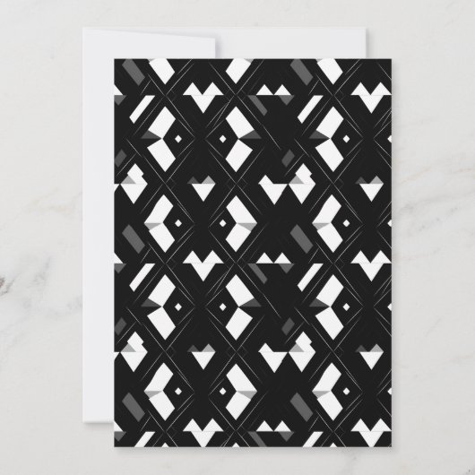 ケーキお洒落白黒テーマ誕生日パーティー 招待状 (裏面)