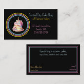 ケーキかわいらしベーカリービジネスカー 名刺 (正面/裏面)