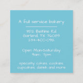 ケーキかわいらしーお洒落ベーカリー スクエア名刺 (裏面)